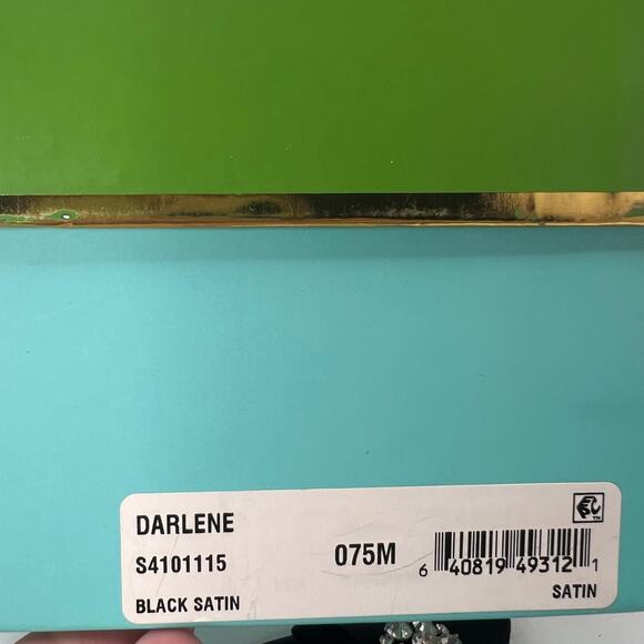 Kate Spade Darlene Satin Crystal/Bow Kitten Heel Mule Black Women 7M Tried On - Picture 11 of 11